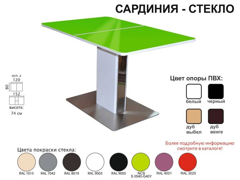 стол обеденный сардиния стекло в Череповце