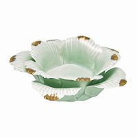 подсвечник керамический в виде цветка с золотыми лепестками flower pale green medium, 4 см в Череповце