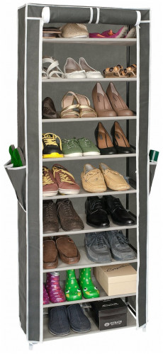 этажерка для обуви artmoon "carrie", с нетканым чехлом, 9 полок, цвет: серый в Череповце