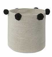 корзина с черными помпонами бежевая в Череповце