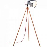 торшер chromatic tripod хром на деревянном основании в Череповце