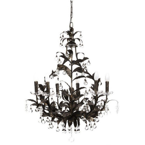 люстра 19th c. rococo iron & smoke crystal round чёрная в Череповце