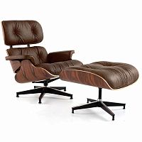 кресло eames style lounge chair & ottoman premium коричневое в Череповце