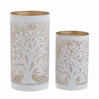 набор подсвечников белые с золотом и резьбой ella, 2 штуки в Череповце