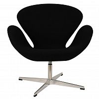 кресло arne jacobsen style swan chair черная шерсть в Череповце