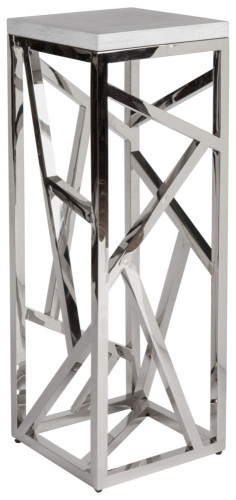 консоль geometric высокая 40x40x110 металл, белая столешница в Череповце