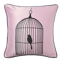 подушка с птичкой в клетке birdie in a cage pink в Череповце