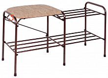 подставка для обуви 2-х полочная 80 с сиденьем,цвет сиденья бежевый медный антик; в Череповце