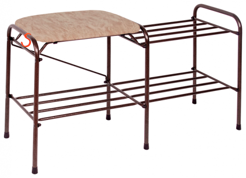 подставка для обуви 2-х полочная 80 с сиденьем,цвет сиденья бежевый медный антик; в Череповце