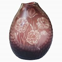 ваза стеклянная bordo (бело-бордовая) в Череповце