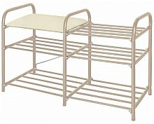 этажерка для обуви inhome эти3 с сиденьем с 3 полками, 790х330х500мм и с нагрузкой до 100 кг, бежевый в Череповце