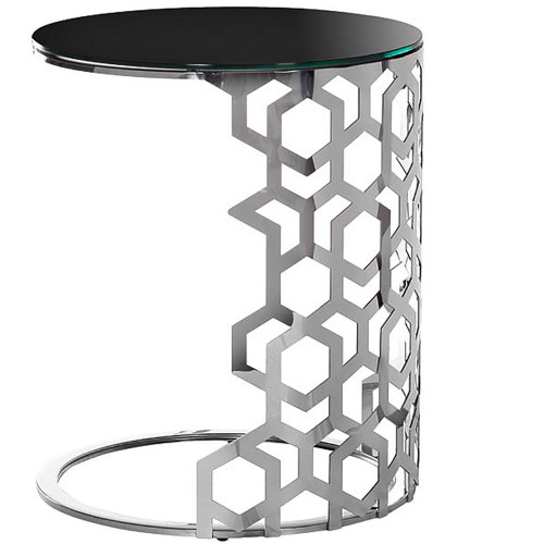 стол приставной silver circle 50x50х60 черный, серебро в Череповце