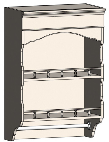 шкаф с полками и фигурным основанием навесной марсель молочно-белый в Череповце