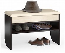 тумба для обуви мд-10 с нишей и мягким сиденьем, цвет венге/дуб в Череповце