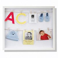 панно с зажимами для 12 фотографий clothesline белое в Череповце