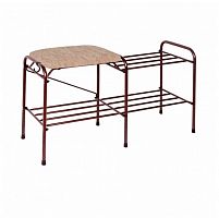 подставка для обуви зми, 2-х полочная с бежевым сиденьем, медный антик, 89х30х45см в Череповце