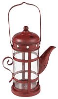 подсвечник-фонарь красный в виде чайника с ручкой old kettle, 27 см в Череповце