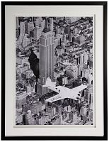 постер с паспарту в раме airplane in new york city в Череповце