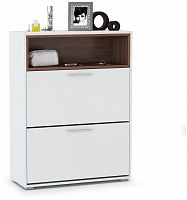 тумба под обувь лайт 08.136, цвет орех селект каминный/белый премиум в Череповце