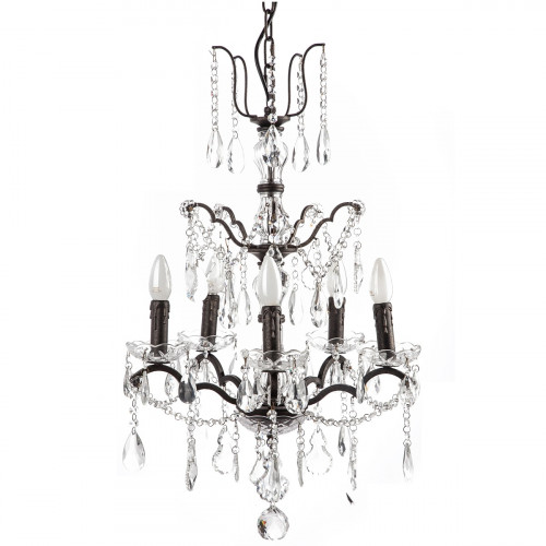 люстра maria theresa grande 5 lamps чёрная, прозрачная в Череповце