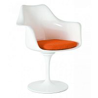 кресло tulip armchair бело-оранжевое шерсть в Череповце