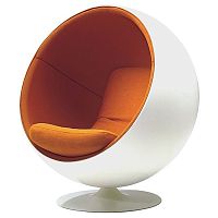 кресло eero ball chair бело-оранжевое в Череповце