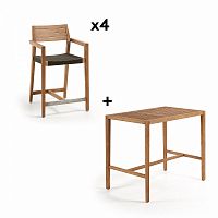 комплект мебели: стол и 4 стула pack 613 cybille от la forma (ex julia grup) в Череповце