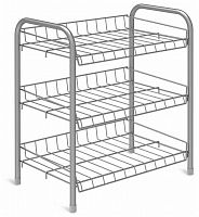 этажерка для обуви nika эт4 с тремя полками 460х280х520 мм, серый в Череповце