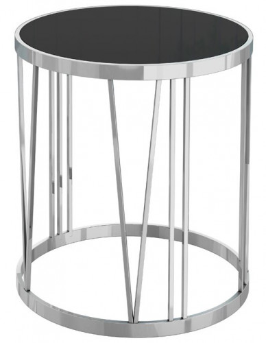 стол журнальный silver drum хром, черный в Череповце