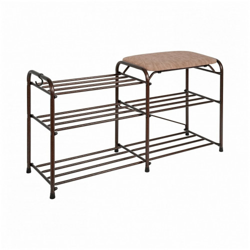 подставка для обуви зми, 3-х полочная с бежевым сиденьем, медный антик, 89х30х48см. в Череповце