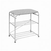 подставка для обуви зми, 3-х полочная 45 см, с сиденьем, цвет "белое серебро" в Череповце