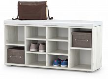 тумба для обуви лайт 08.56, цвет дуб крафт белый/белая искусственная кожа в Череповце