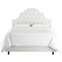 кровать двуспальная 160х200 белая с каретной стяжкой harvey tufted white в Череповце