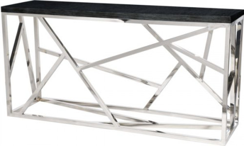 консоль geometric 180x50x90 хром, черная столешница в Череповце