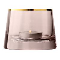 подсвечник стеклянный коричневый с золотым ободком для чайной свечи light, 6,6 см в Череповце
