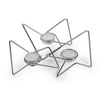 набор подсвечников серебряных металлических для чайных свечей tri-angular loop, 7 см, 3 штуки в Череповце