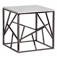 стол журнальный black chrome cube 55*55*56 см хром, белый в Череповце