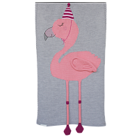 плед фламинго 60*120 св.серый меланж+розовый бутон в Череповце