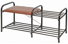 этажерка для обуви nika люкс 1 с сиденьем, 790х330х360 мм, нагрузка до 100 кг, медный антик в Череповце