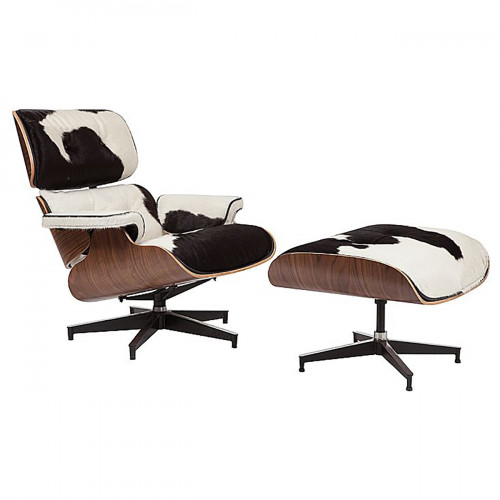 кресло lounge chair & ottoman черно-белое в Череповце